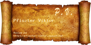Pfiszter Viktor névjegykártya